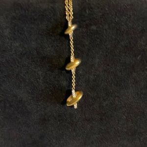 Movado 18k Gold & Diamond Triple Pendant Necklace - 16.5”